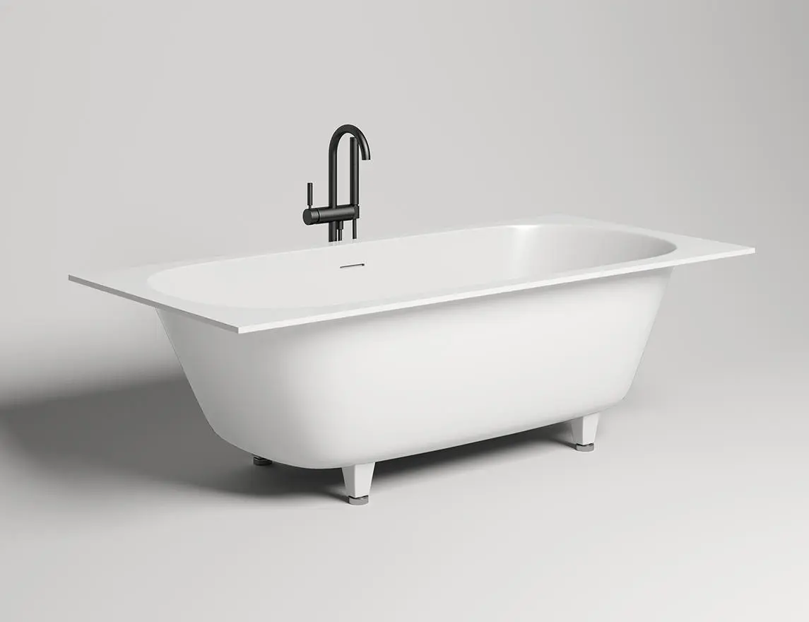 Ванна из искусственного камня Salini Ornella Axis Kit S-Stone 190х90 103522M белая матовая, встраиваемая