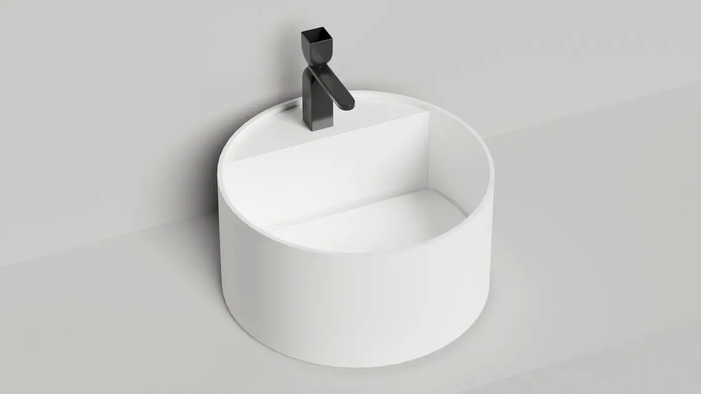 Раковина накладная Salini Armonia Round Top 02 S-Stone 130422TM белая матовая