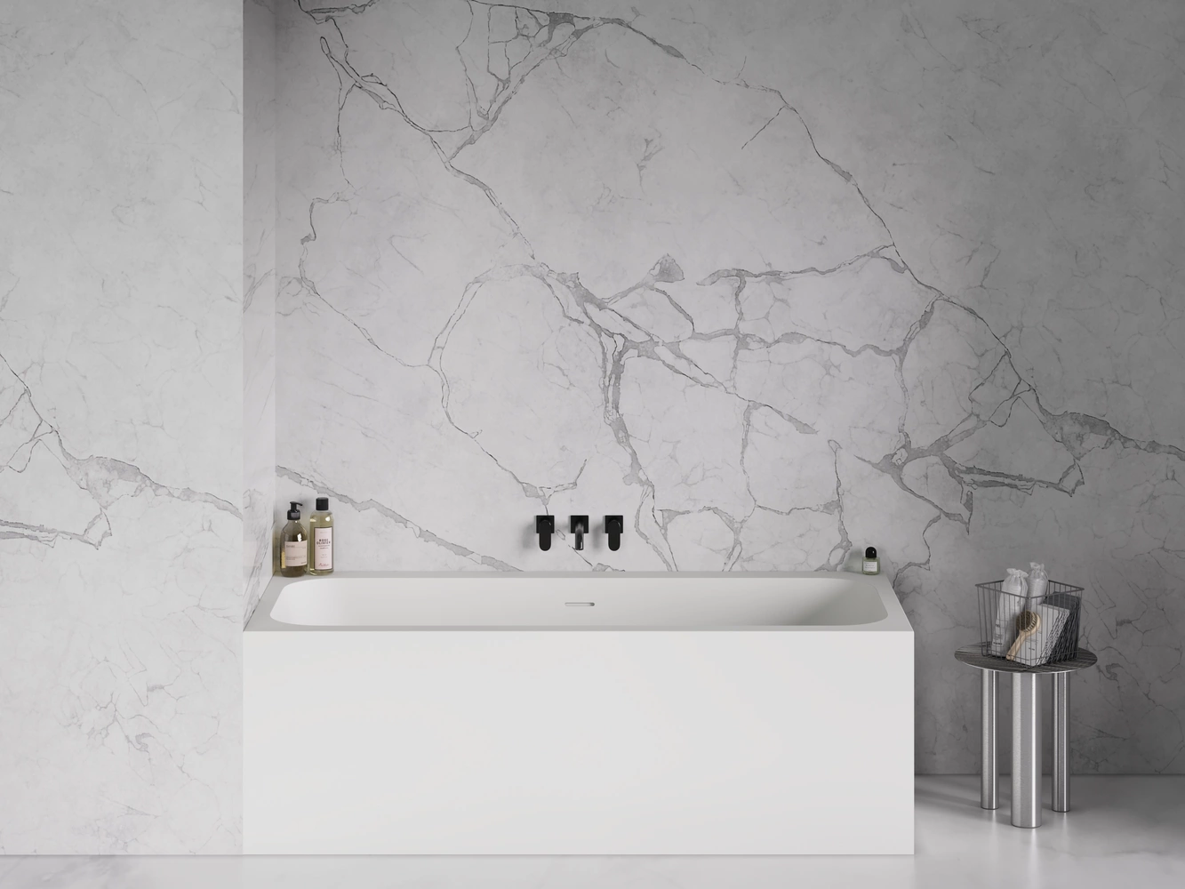 Ванна из литьевого мрамора Salini Orlanda Axis Kit 170x75 103313G S-Sense белая глянцевая