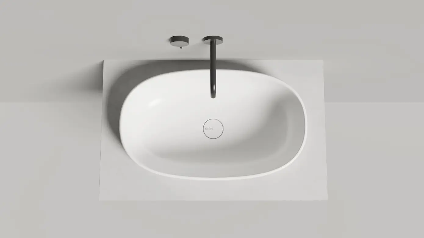 Раковина полувстраиваемая Salini Greca S-Stone 1803201M белая матовая