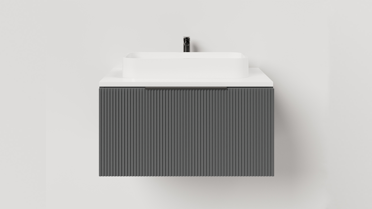 Тумба подвесная TOUCH 60х50х32 см, матовая эмаль Anthracite T600V1A