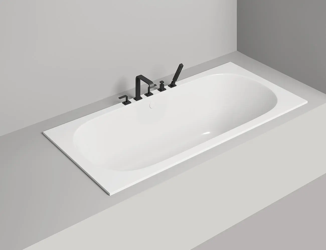 Ванна из литьевого мрамора Salini Ornella Axis S-Sense 180х80 103411G белая глянцевая, встраиваемая