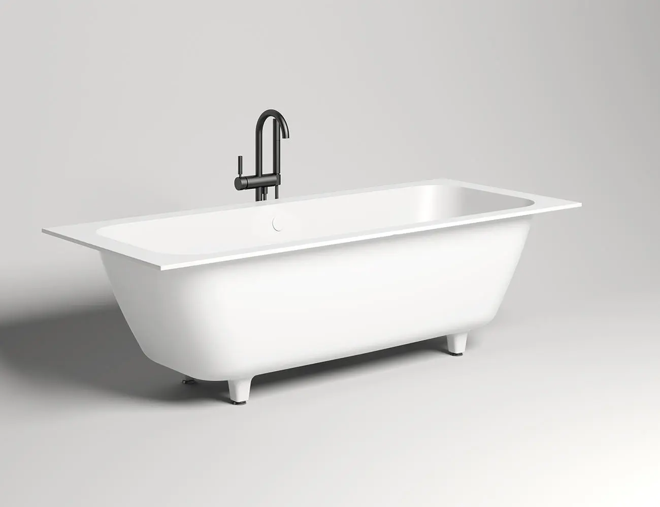 Ванна из литьевого мрамора Salini Orlanda Axis S-Sense 180х80 103212G белая глянцевая, встраиваемая