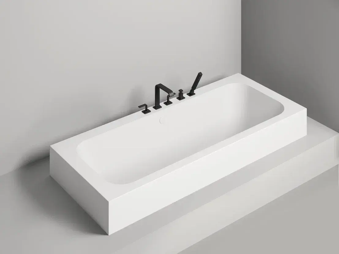 Ванна из литьевого мрамора Salini Orlandа Axis S-sense 191х80 103211G белая глянцевая, встраиваемая
