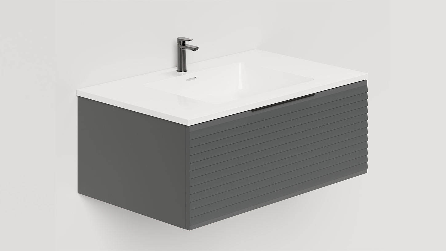 Тумба подвесная TOUCH 80х50х32 см, матовая эмаль Anthracite T800H1A