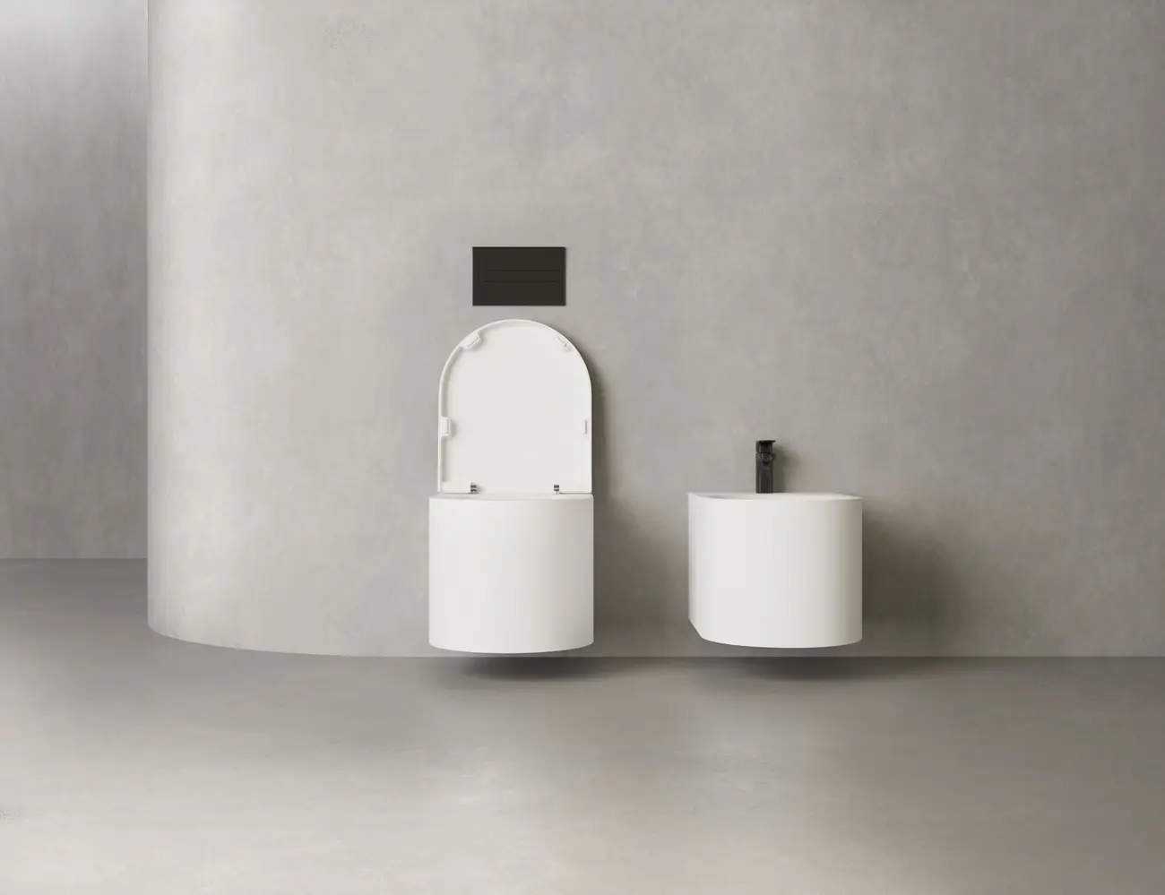 Биде подвесное Salini Gemelli S-Stone 250121M из искусственного камня, белое матовое