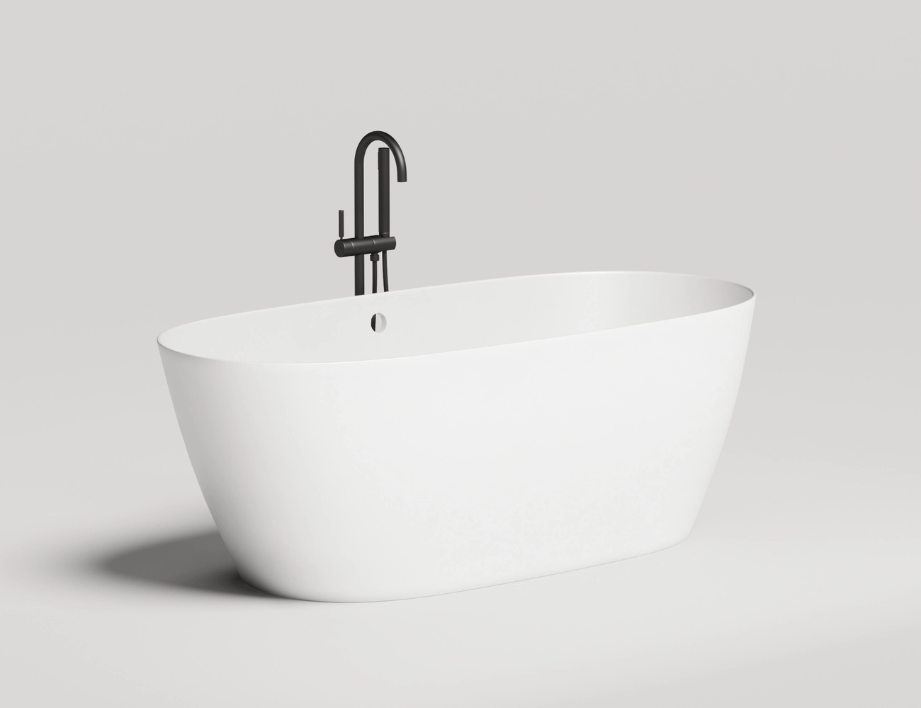 Ванна из литьевого мрамора Salini Sofia Light 165х75 103711G S-Sense с переливом, белая глянцевая