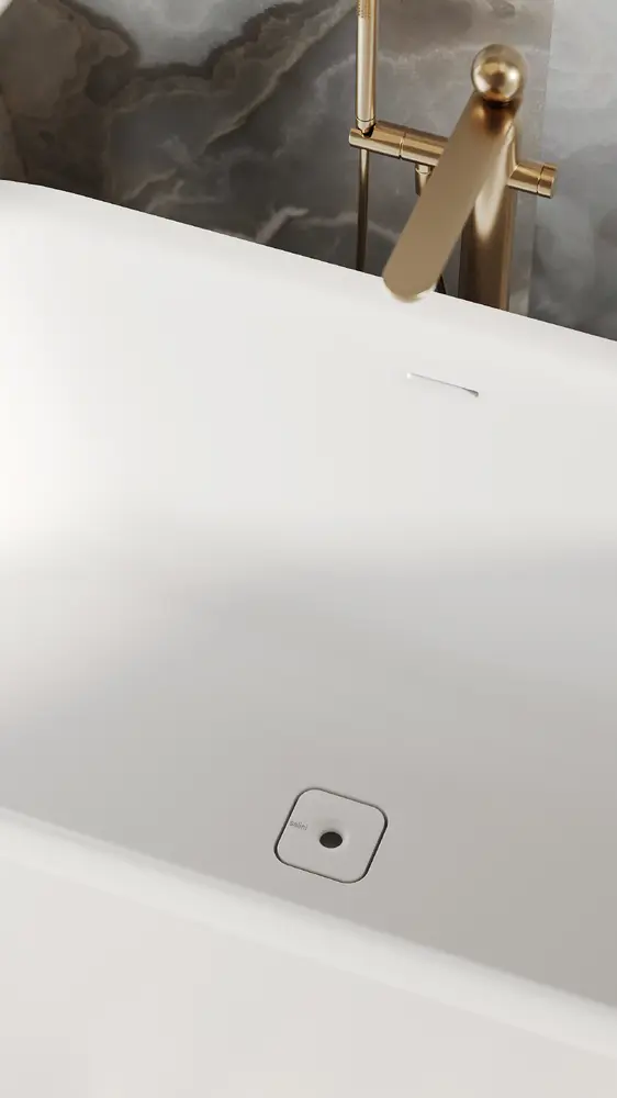 Ванна из литьевого мрамора Salini Perla S-Sense 170x80 1049101G отдельностоящая, белая глянцевая