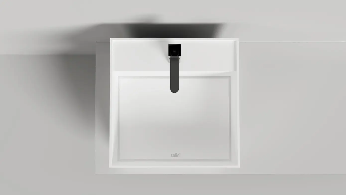 Раковина накладная Salini Armonia Square Top 03 S-Stone 130523TM белая матовая, без отверстия под смеситель