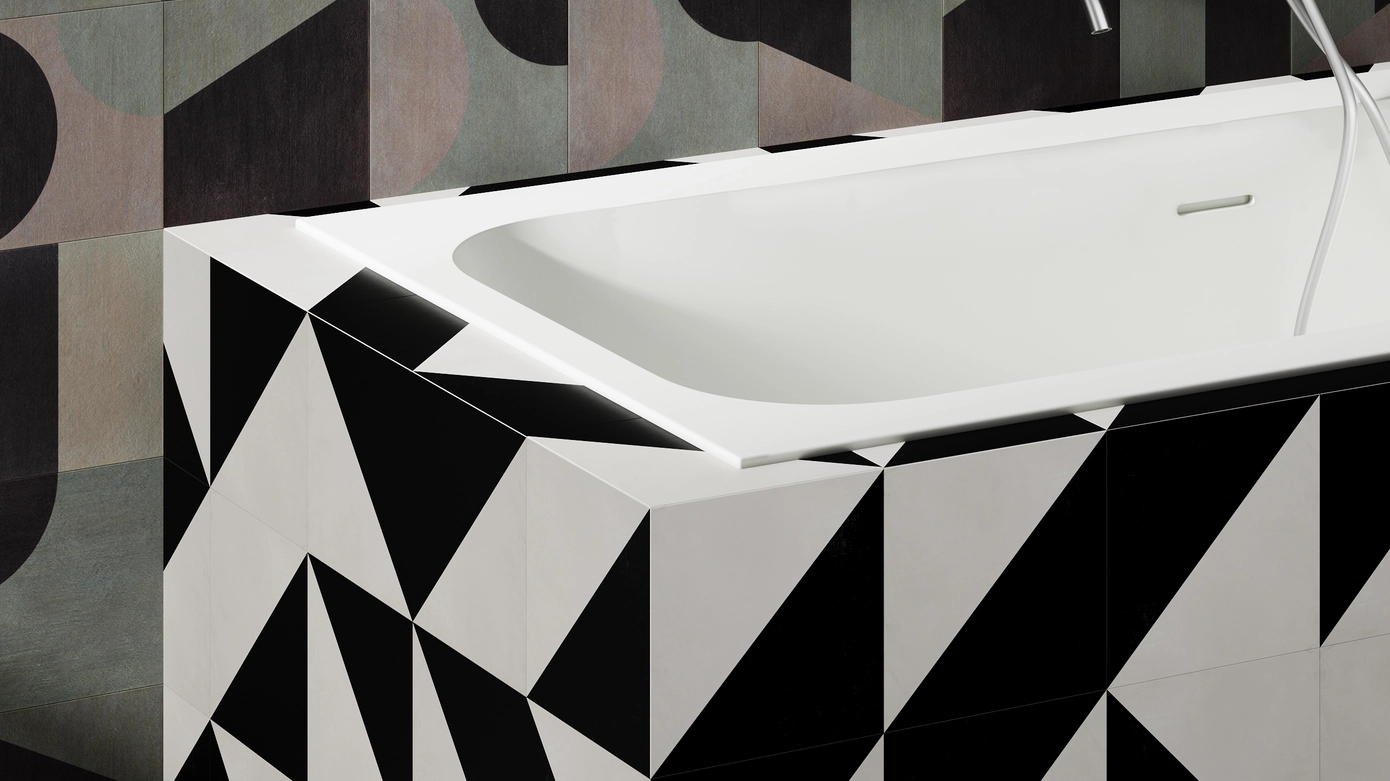 Ванна из литьевого мрамора Salini Orlanda Axis Kit 170x75 103313G S-Sense белая глянцевая