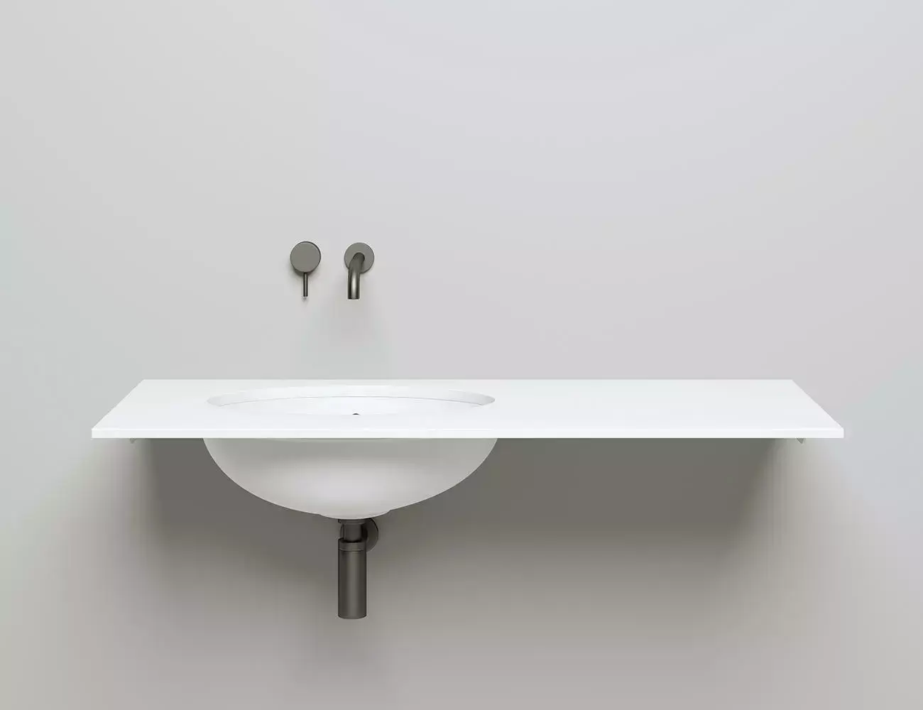 Раковина встраиваемая снизу Salini Marea 12 57 см S-Stone 1101209M из искусственного камня, белая матовая