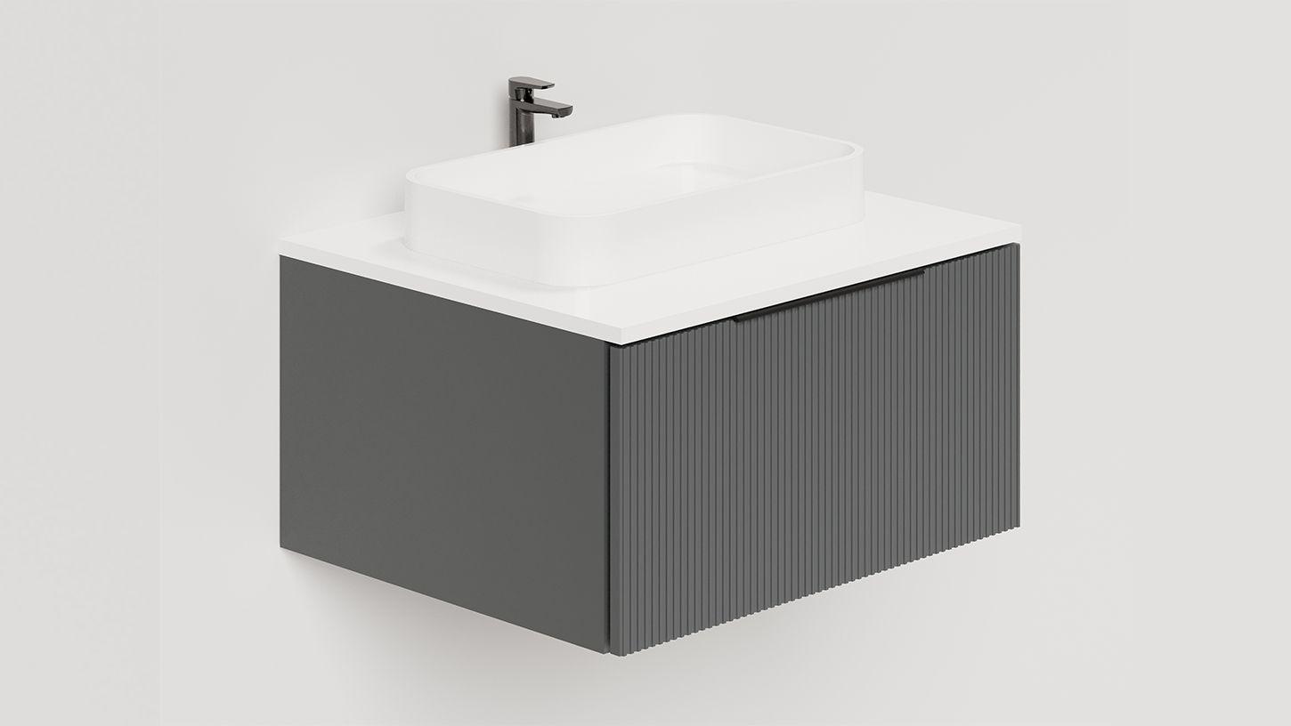 Тумба подвесная TOUCH 60х50х32 см, матовая эмаль Anthracite T600V1A