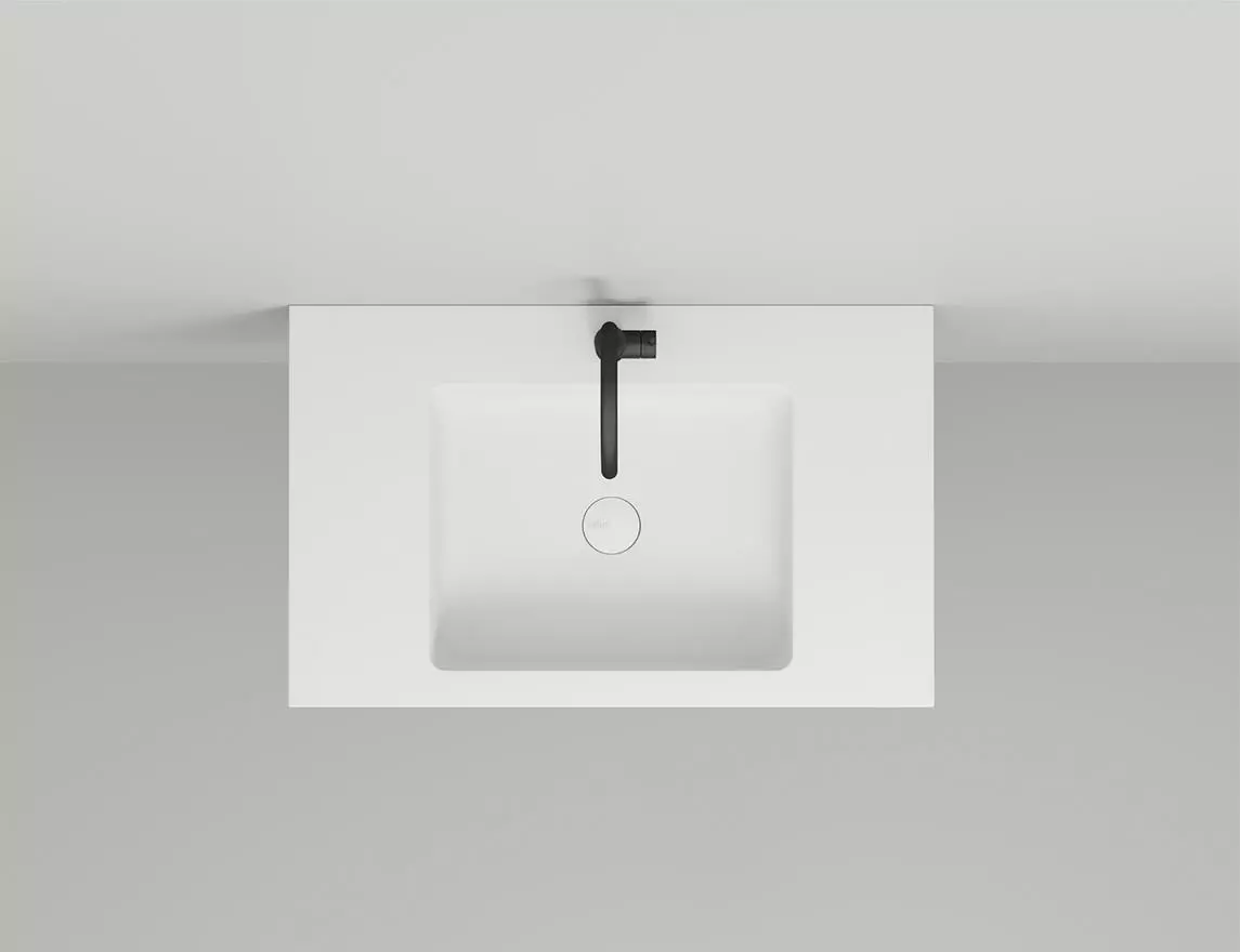 Раковина подвесная Salini Onda S-Stone 80 см 1402201M из искусственного камня, белая матовая, с донным клапаном