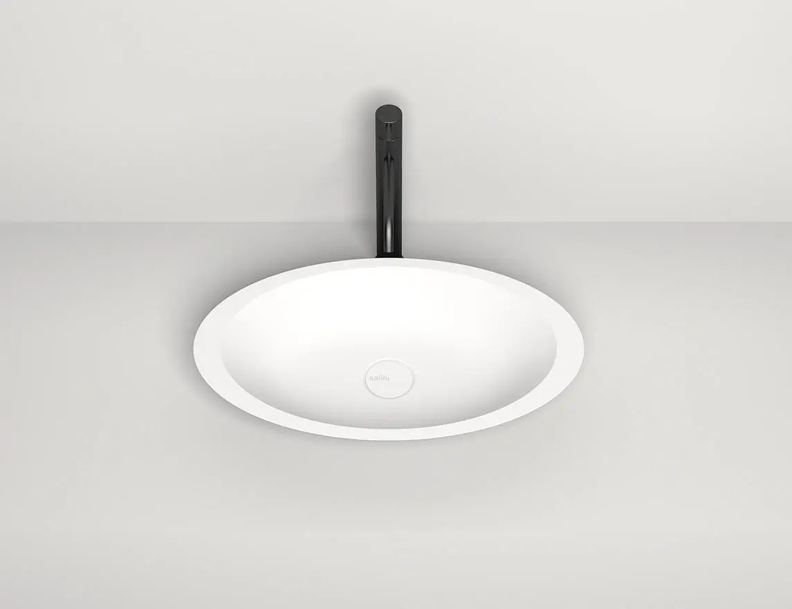 Раковина накладная Salini Callista 02 S-Sense 57 см 1101102G из литьевого мрамора, глянцевая белая