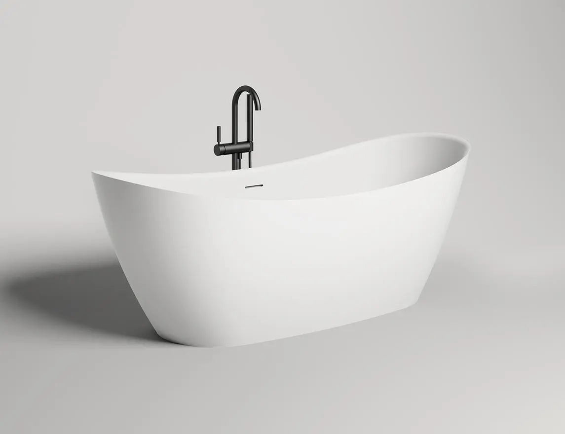 Ванна из литьевого мрамора Salini Noemi S-sense 186х81 101811G белая глянцевая, отдельностоящая