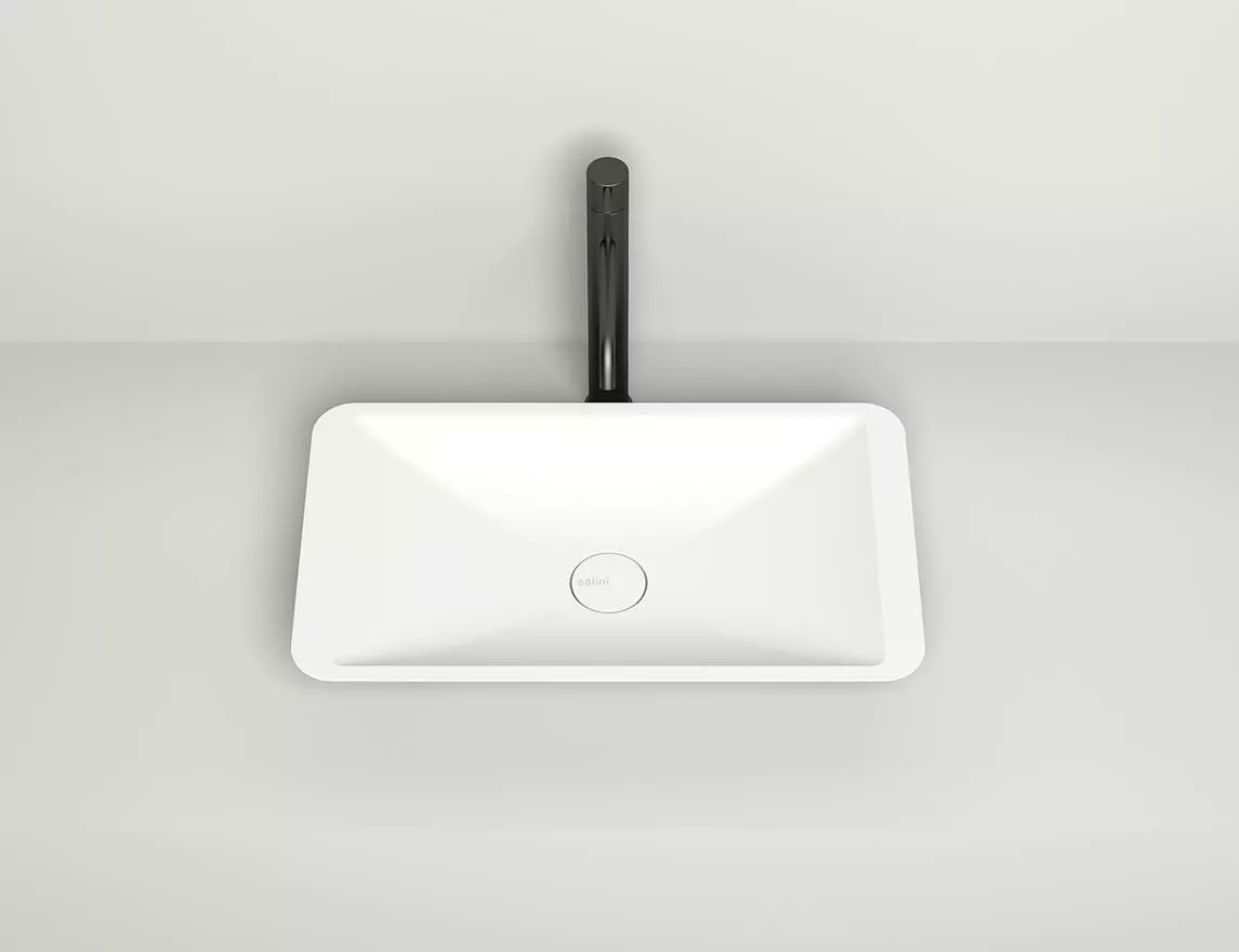 Раковина накладная Salini Callista 03 S-Sense 57 см 1101107G из литьевого мрамора, глянцевая белая