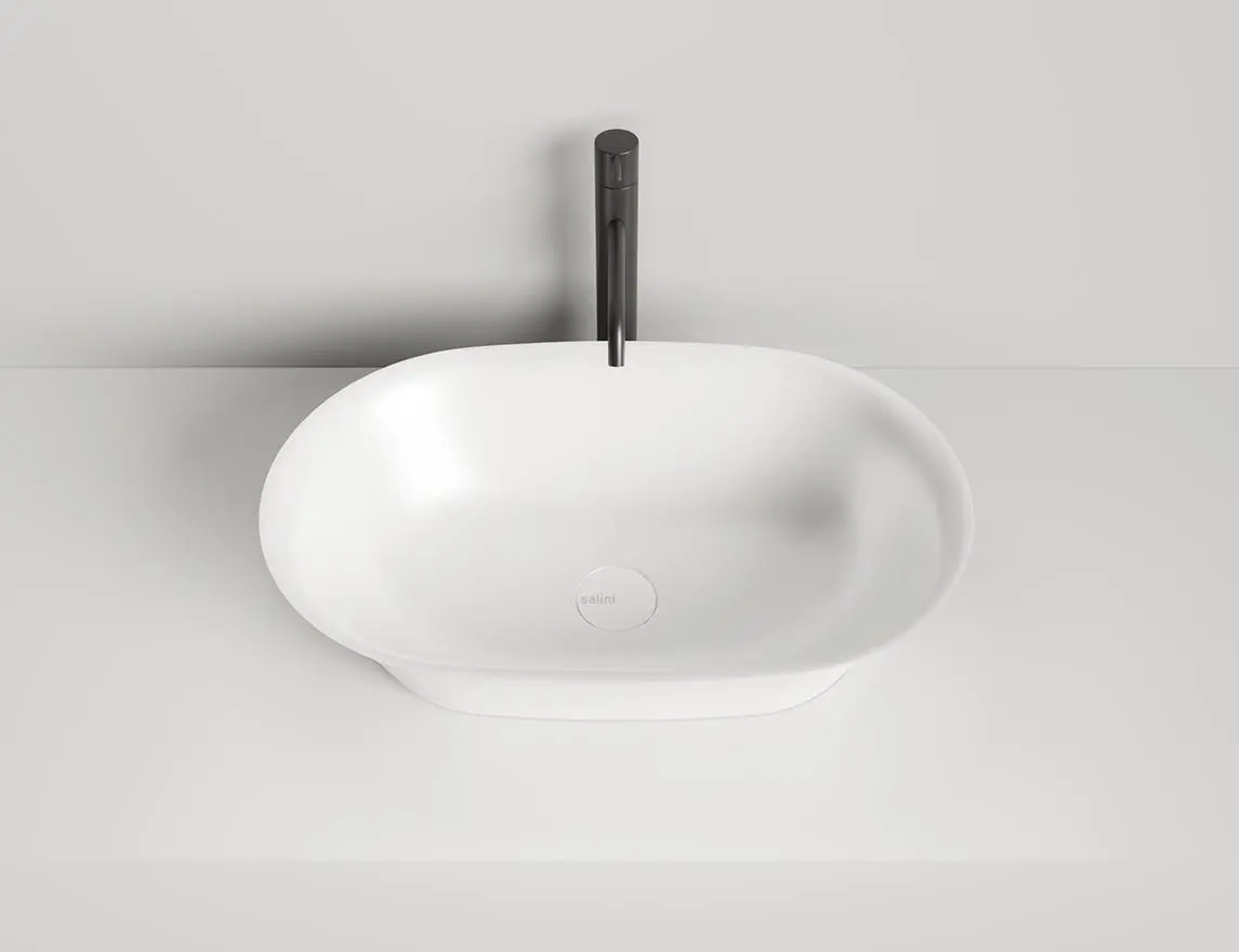 Раковина накладная Salini Mona S-Stone 60 см 110821M из искусственного камня, белая матовая