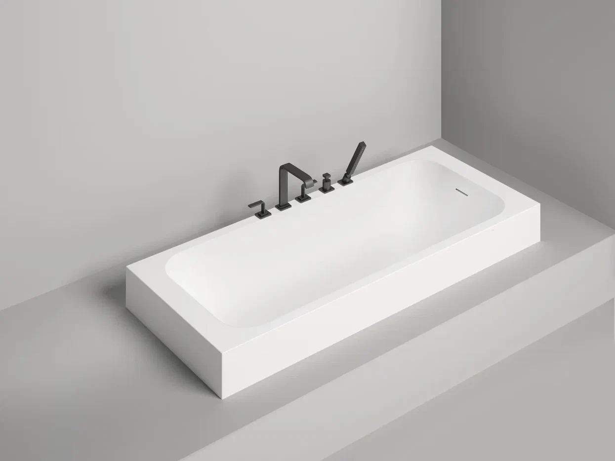 Ванна из литьевого мрамора Salini Orlanda Kit S-Sense 170x70 102111G белая глянцевая, встраиваемая