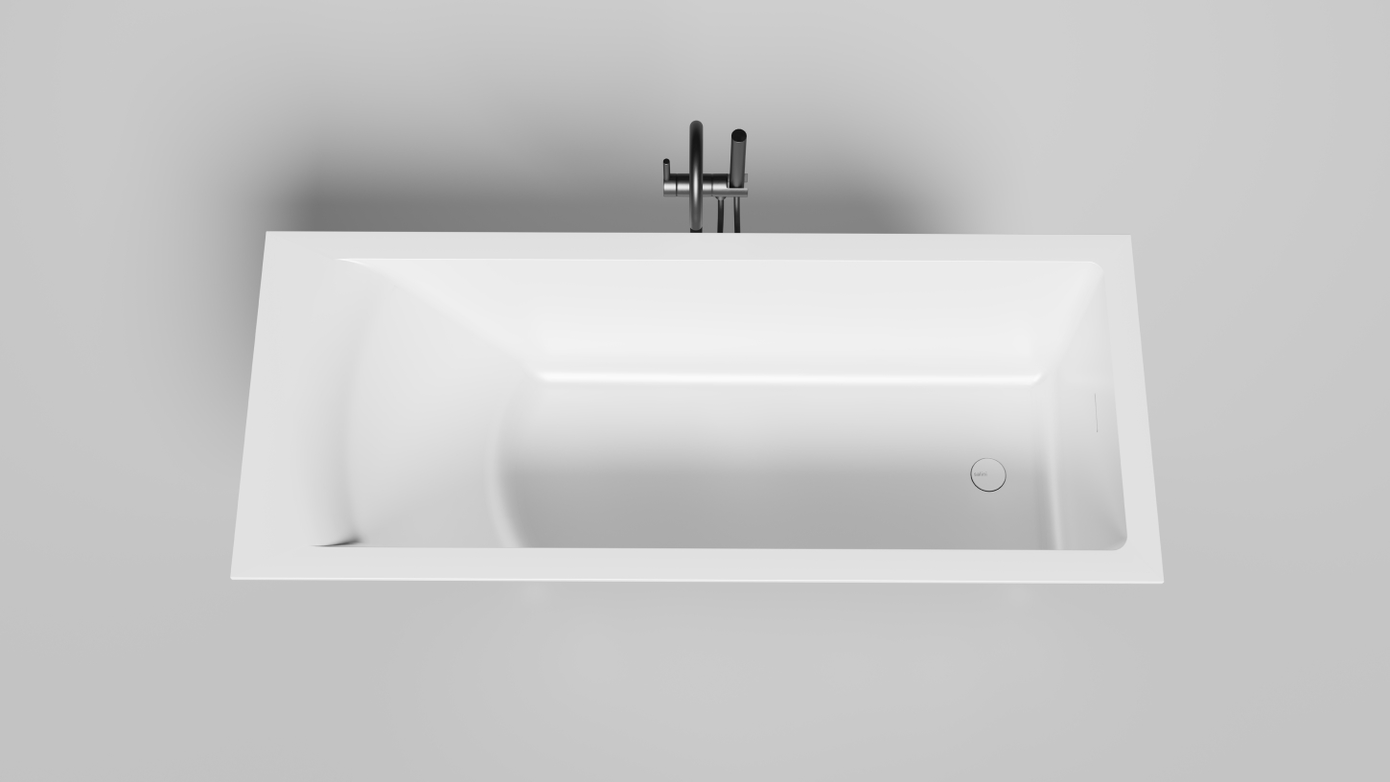 Ванна из искусственного камня Salini Cascata KIT S-Stone 170х70 104823M белая матовая, встраиваемая