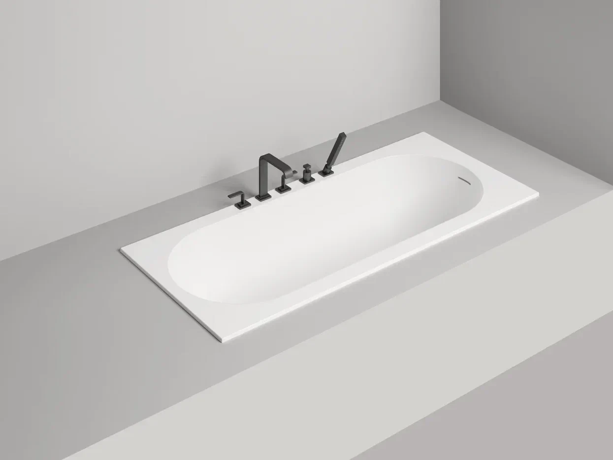 Ванна из литьевого мрамора Salini Ornella Kit S-sense 170x75 102411G белая глянцевая, встраиваемая