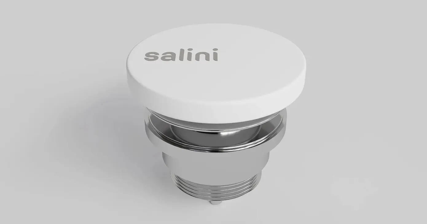 Донный клапан Salini для раковины фиксированный S-Stone 166302M белый матовый