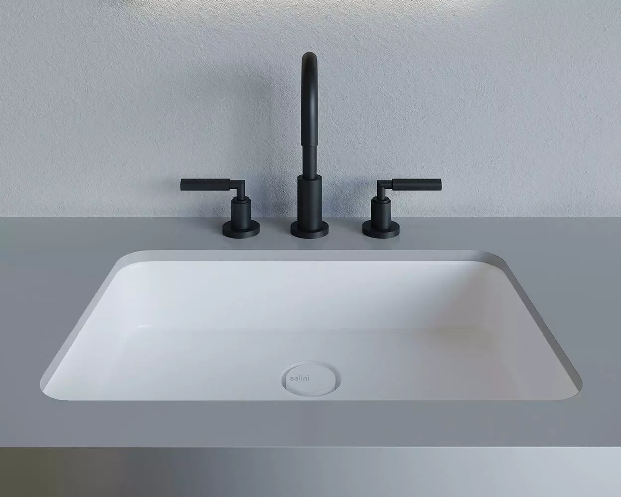 Раковина встраиваемая снизу Salini Marea 09 S-Stone 55 см 1802209M из искусственного камня, белая матовая