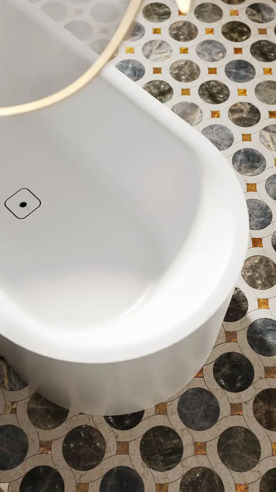 Ванна из искусственного камня Salini Perla S-Stone 170x80 1049201M отдельностоящая, белая матовая