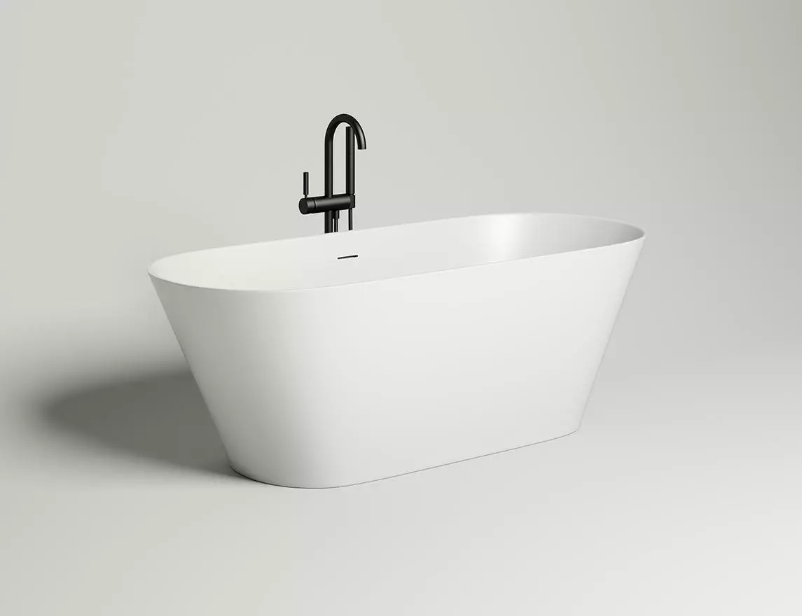 Ванна из литьевого мрамора Salini Mona S-Sense 170x72 102912G белая глянцевая, отдельностоящая