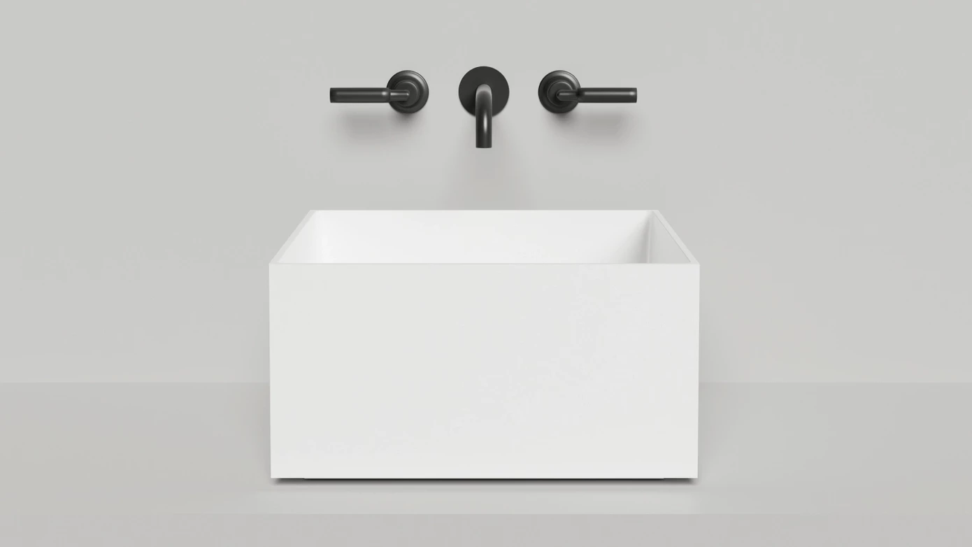 Раковина накладная Salini Armonia Square 02 S-Sense 130512G белая глянцевая