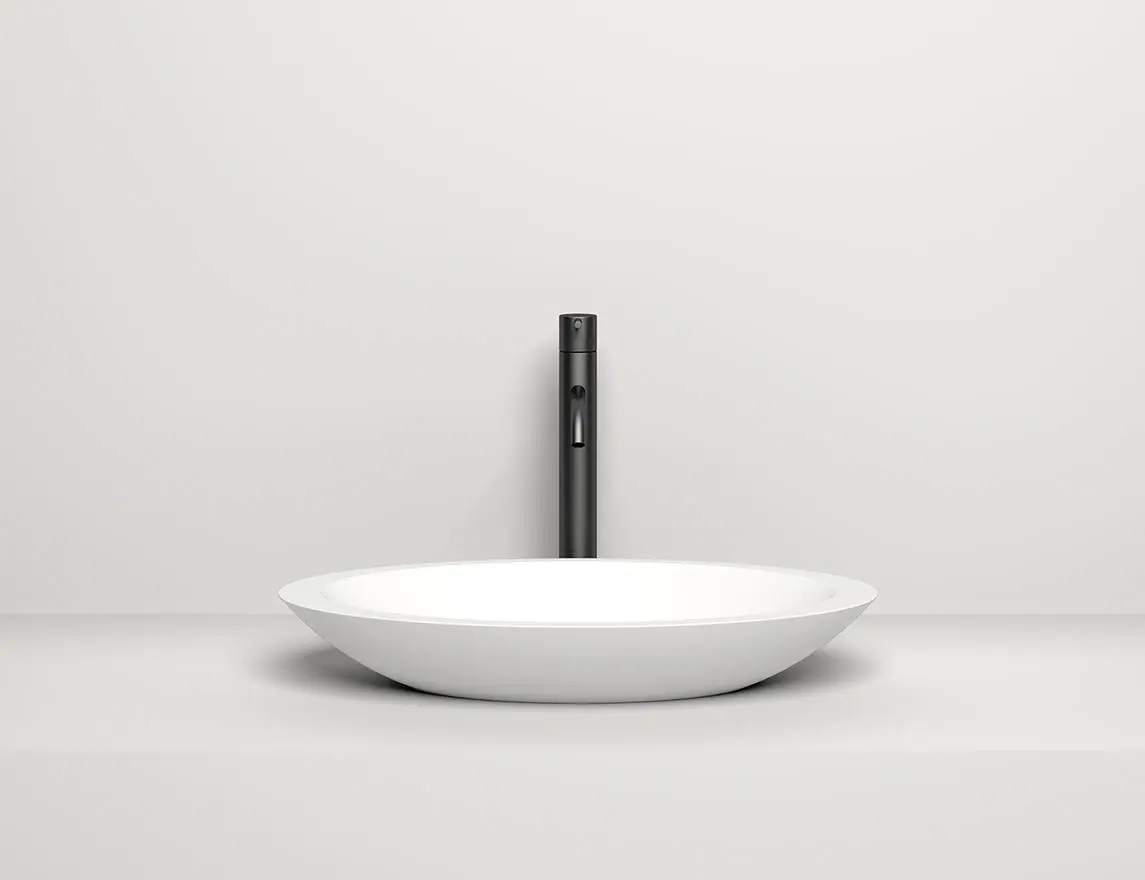 Раковина накладная Salini Callista 02 S-Sense 57 см 1101102G из литьевого мрамора, глянцевая белая