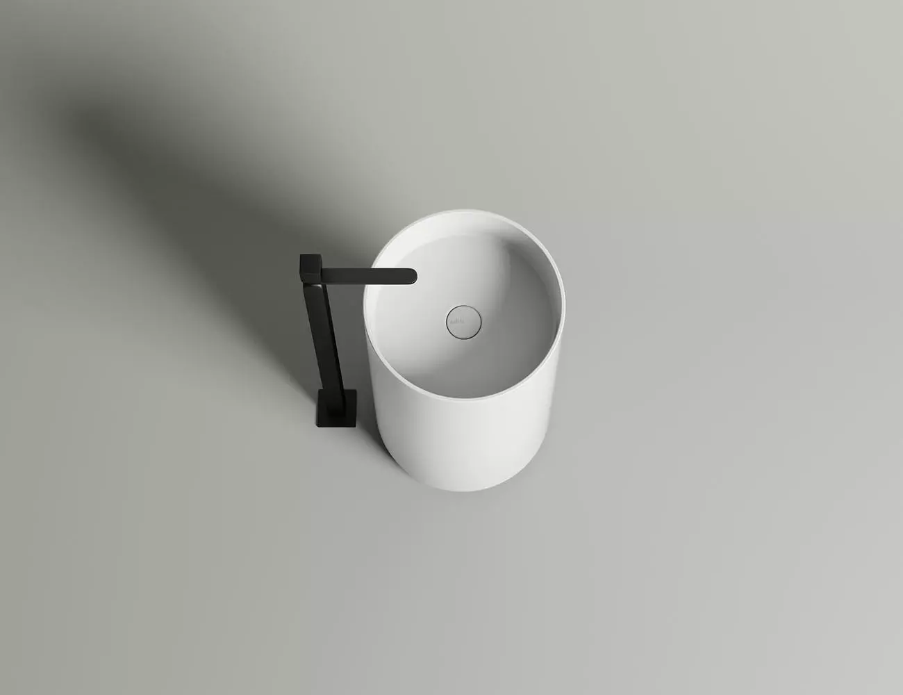 Раковина напольная Salini Armonia 01 S-Sense 45 см 130111G из литьевого мрамора, глянцевая белая с донным клапаном