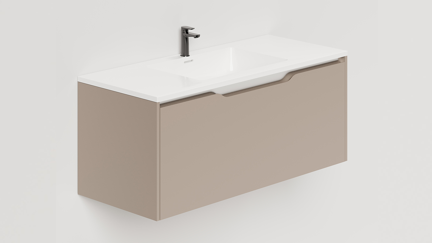 Тумба подвесная SMILE 100х50 МДФ эмаль Taupe S1000T