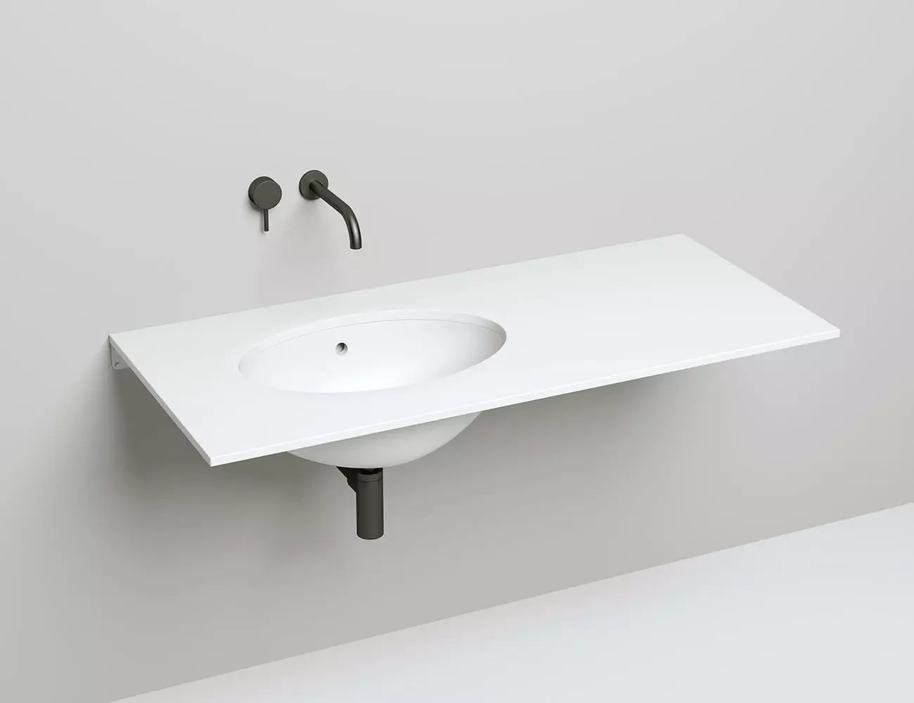 Раковина встраиваемая снизу Salini Marea 12 S-Sense 56 см 1101109G из литьевого мрамора, глянцевая белая