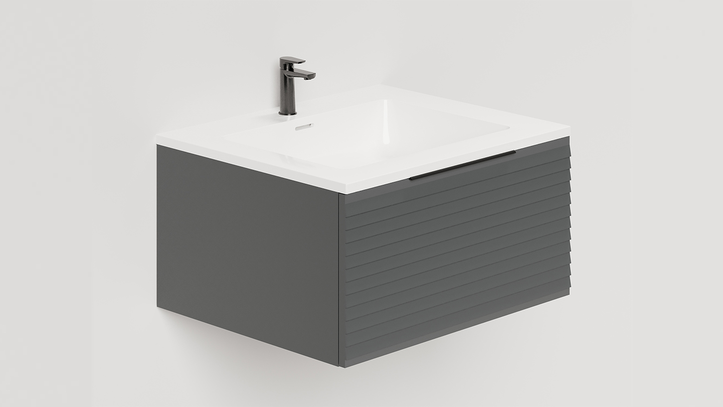 Тумба подвесная TOUCH 60х50х32 см, матовая эмаль Anthracite T600H1A