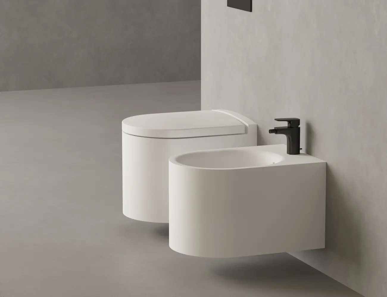 Биде подвесное Salini Gemelli S-Stone 250121M из искусственного камня, белое матовое