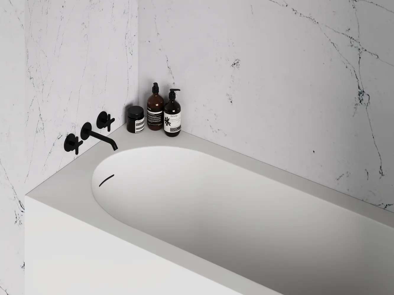 Ванна из литьевого мрамора Salini Ornella Axis Kit S-Sense 180х80 103511G белая глянцевая, встраиваемая