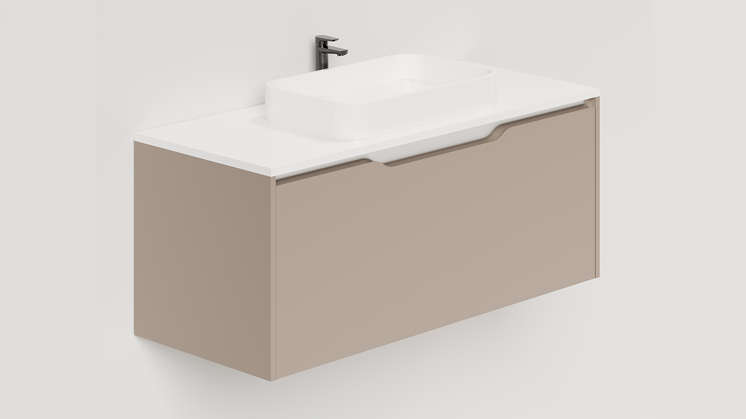 Тумба подвесная SMILE 100х50 МДФ эмаль Taupe S1000T