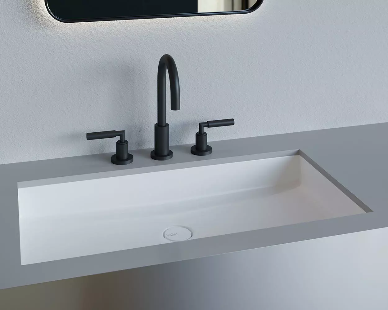 Раковина встраиваемая снизу Salini Marea 10 S-Stone 75 см 1802210M из искусственного камня, белая матовая