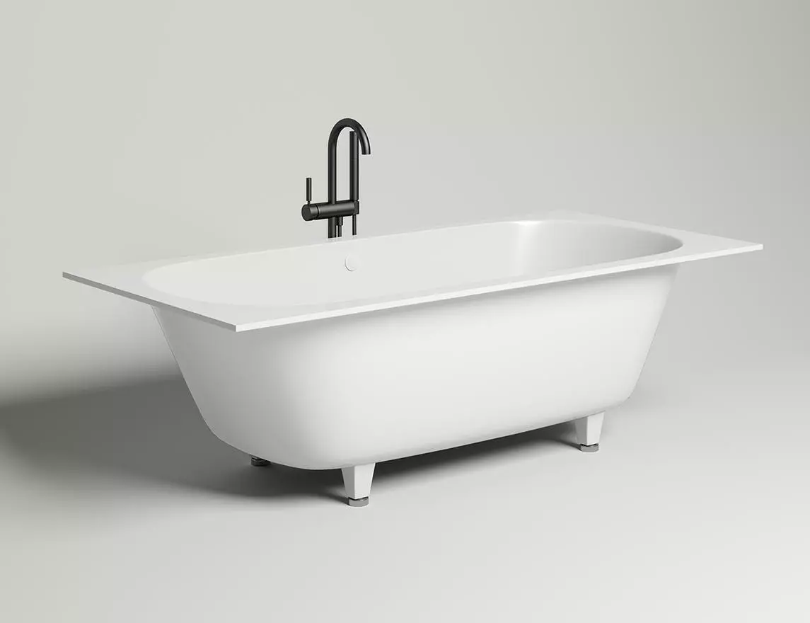 Ванна из литьевого мрамора Salini Ornella Axis S-Sense 190х90 103412G белая глянцевая, встраиваемая