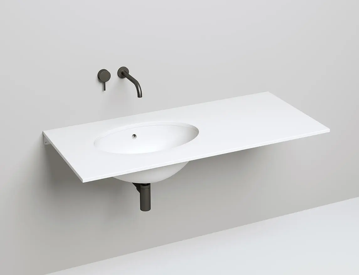 Раковина встраиваемая снизу Salini Marea 12 57 см S-Stone 1101209M из искусственного камня, белая матовая