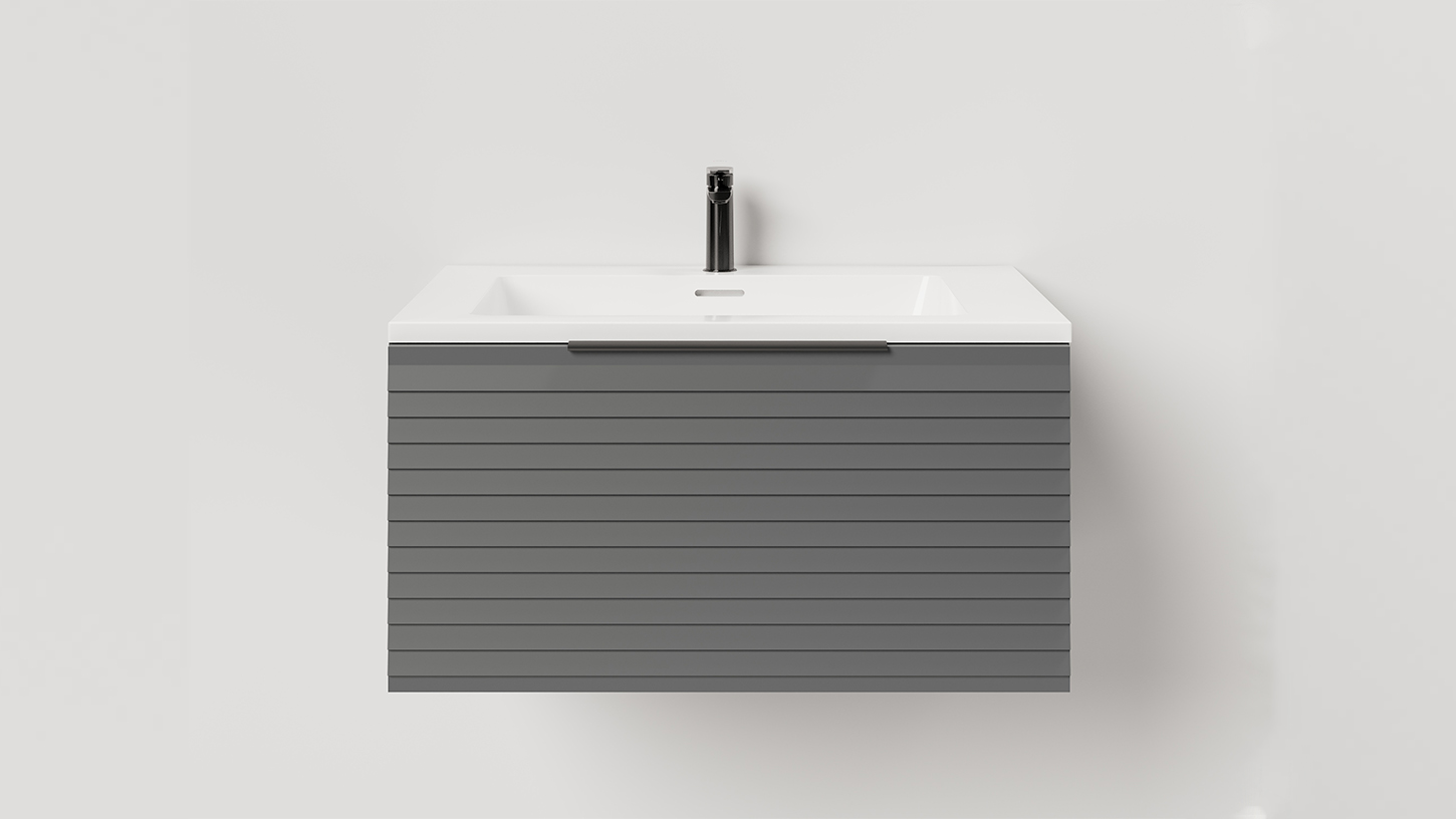 Тумба подвесная TOUCH 60х50х32 см, матовая эмаль Anthracite T600H1A