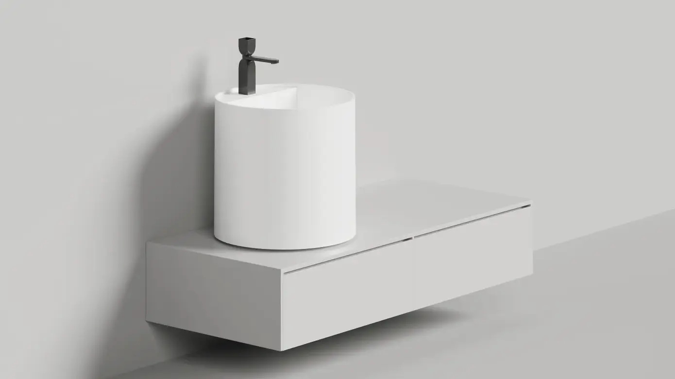 Раковина накладная Salini Armonia Round Top 03 S-Stone 130423TM белая матовая