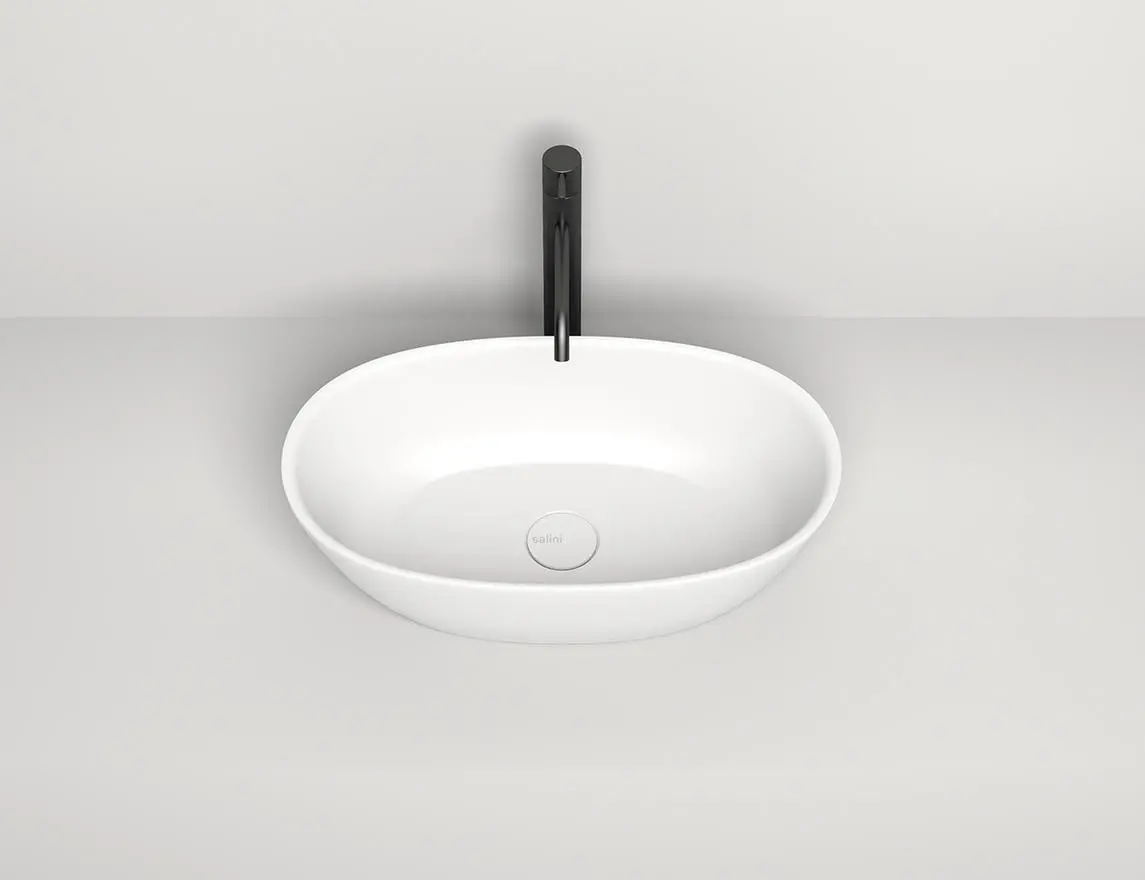 Раковина накладная Salini Sofia S-Sense 56 см 1101106G из литьевого мрамора, глянцевая белая