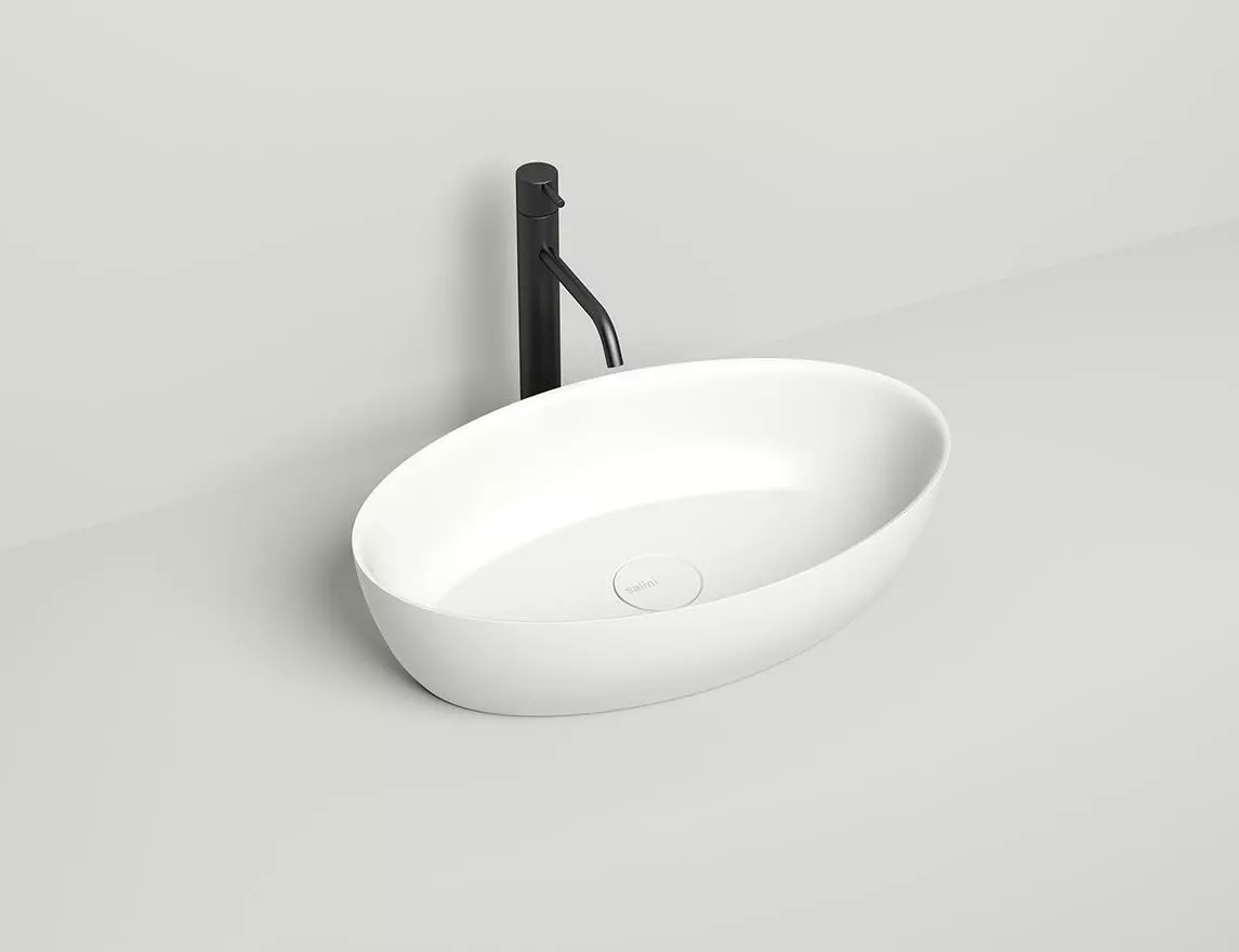 Раковина накладная Salini Alda 01 S-Stone 58 см 110621M из искусственного камня, матовая белая