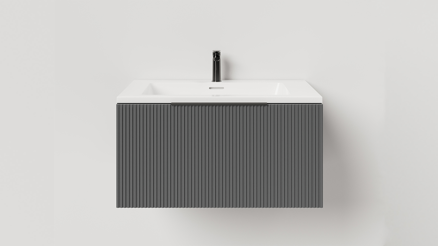 Тумба подвесная TOUCH 60х50х32 см, матовая эмаль Anthracite T600V1A