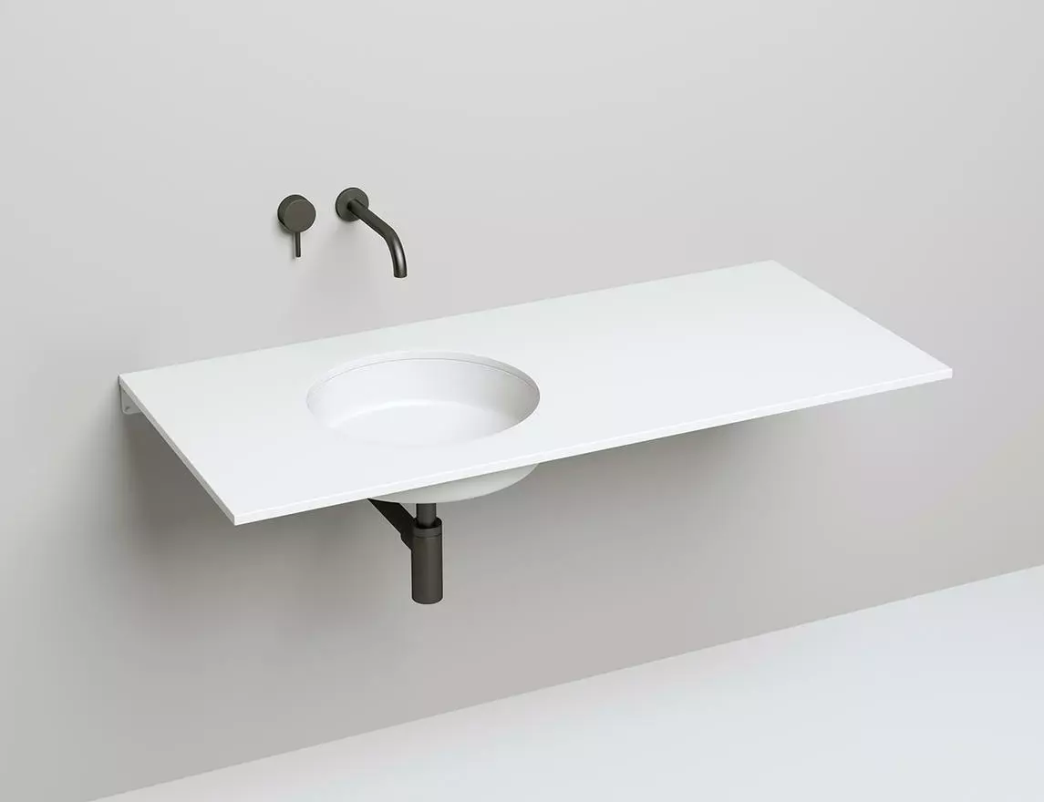 Раковина встраиваемая снизу Salini Marea 04 S-Stone 42 см 1802204M из искусственного камня, матовая белая