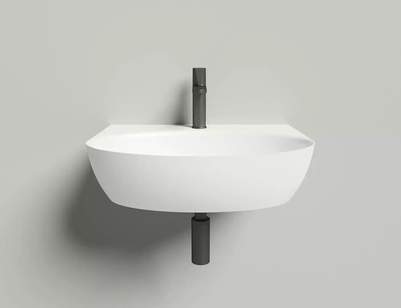 Раковина подвесная Salini Alda Wall 02 S-Sense 58 см 140312G из литьевого мрамора, белая глянцевая