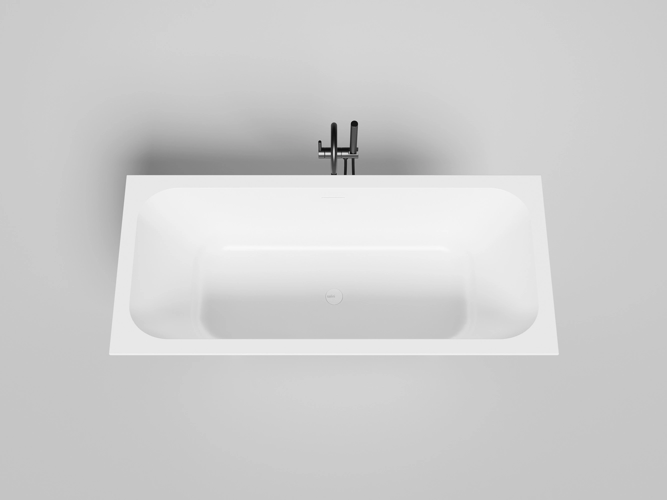 Ванна из литьевого мрамора Salini Orlanda Axis Kit 170x75 103313G S-Sense белая глянцевая