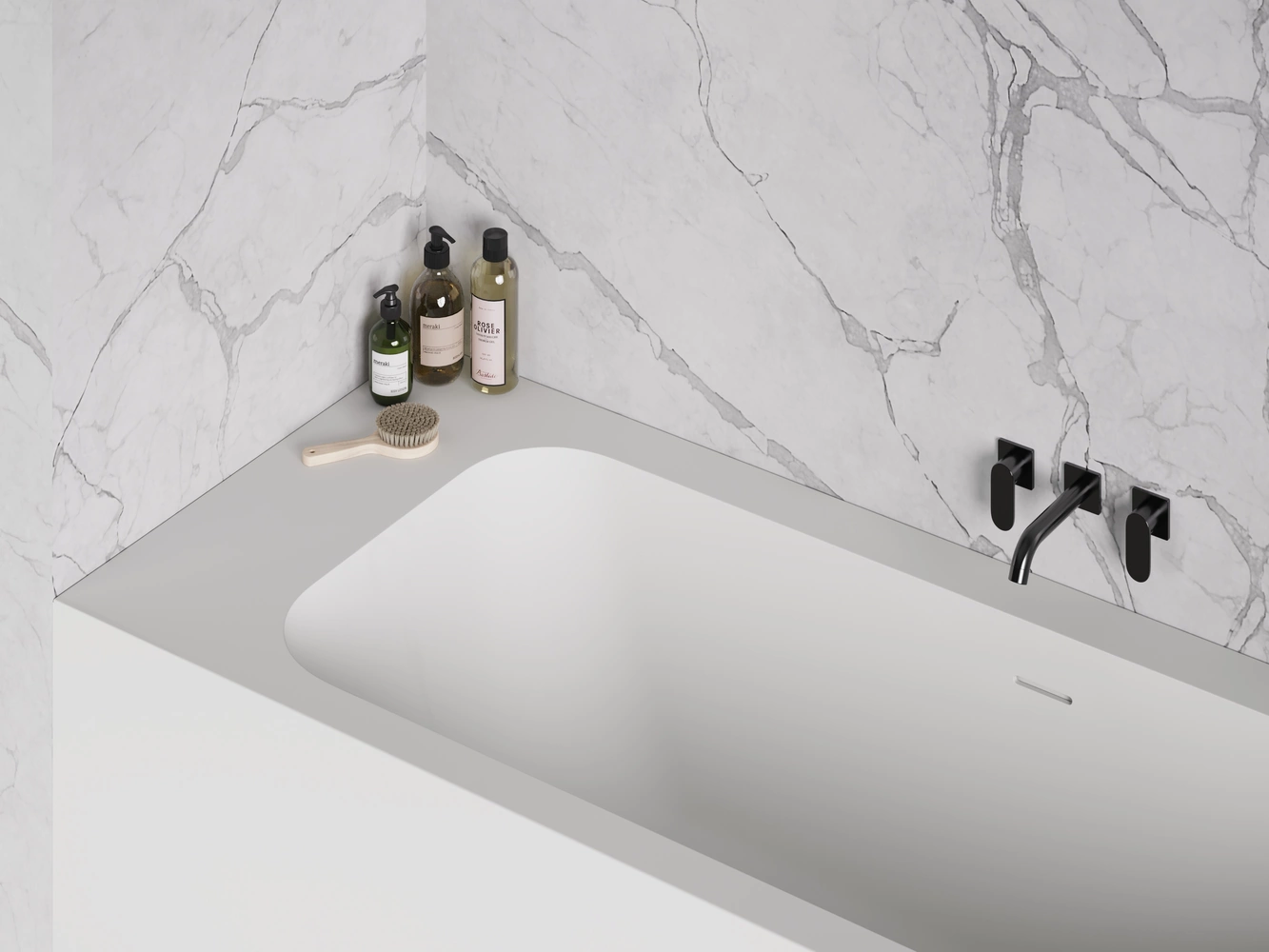 Ванна из литьевого мрамора Salini Orlanda Axis Kit 170x75 103313G S-Sense белая глянцевая