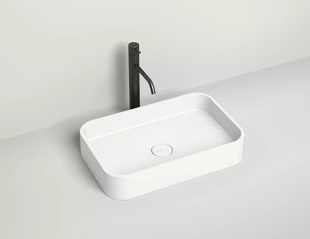 Раковина накладная Salini Callista 01 S-Stone 54 см 1101204SM из искусственного камня, матовая белая